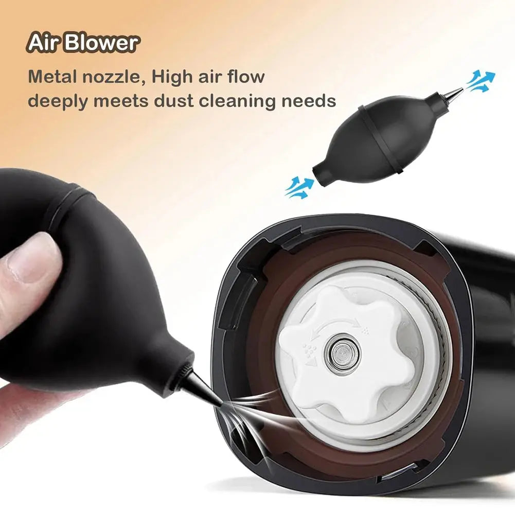 6/5PCS Coffee Machine Brush Set with Manual Air Blower Tool Removable Coffee Maker Espresso Group Head Cleaning Brush Kit-1