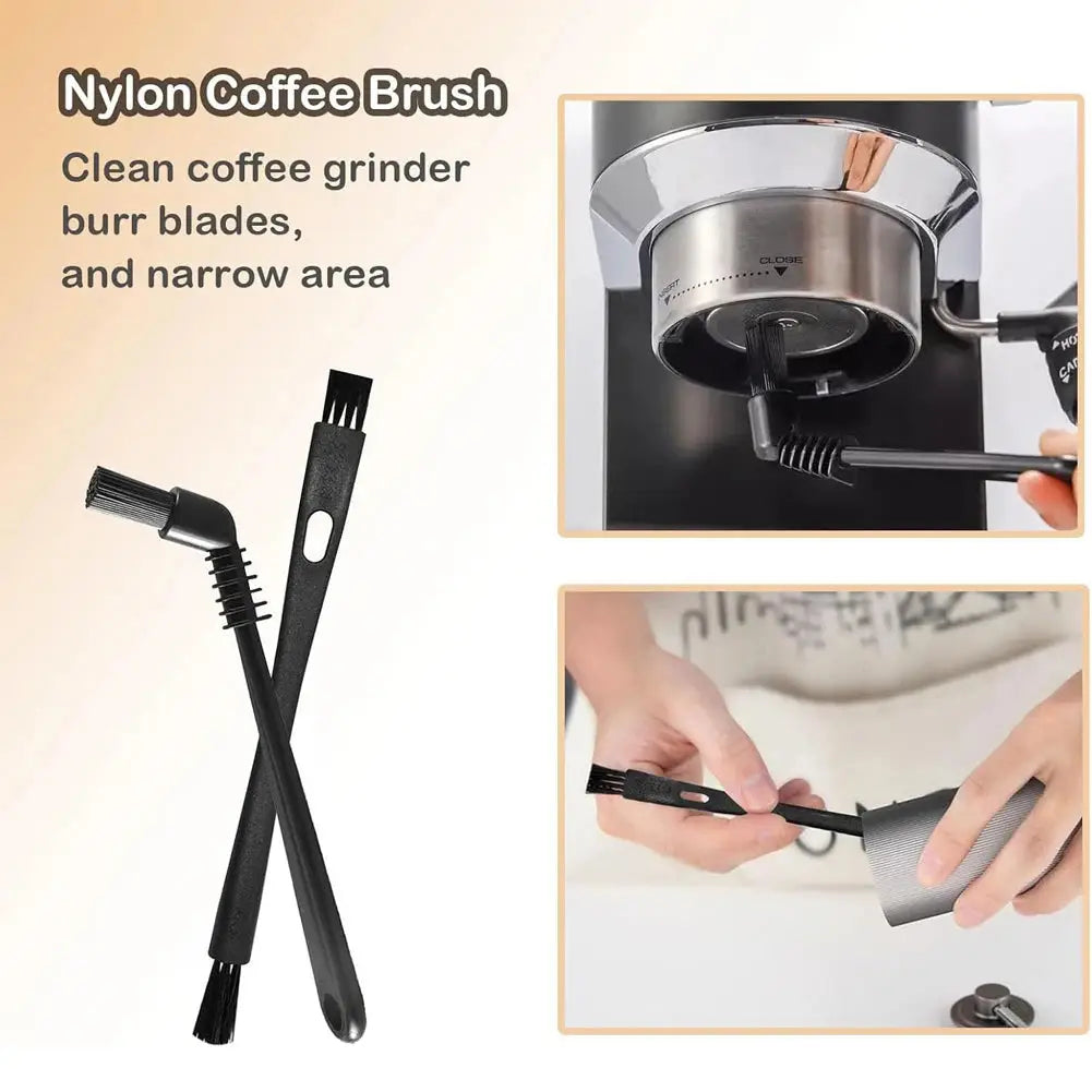 6/5PCS Coffee Machine Brush Set with Manual Air Blower Tool Removable Coffee Maker Espresso Group Head Cleaning Brush Kit-4